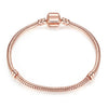 Sonykifa 2019 High Quality Rose Gold Color Snake Chain Charm Bracelet Fit Original Beads Fine Bracelet Jewelry Gift For Women