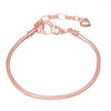 Sonykifa 2019 High Quality Rose Gold Color Snake Chain Charm Bracelet Fit Original Beads Fine Bracelet Jewelry Gift For Women