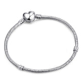Sonykifa 2019 High Quality Rose Gold Color Snake Chain Charm Bracelet Fit Original Beads Fine Bracelet Jewelry Gift For Women