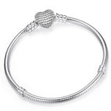 Sonykifa 2019 High Quality Rose Gold Color Snake Chain Charm Bracelet Fit Original Beads Fine Bracelet Jewelry Gift For Women