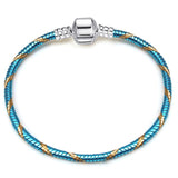 Sonykifa 2019 High Quality Rose Gold Color Snake Chain Charm Bracelet Fit Original Beads Fine Bracelet Jewelry Gift For Women