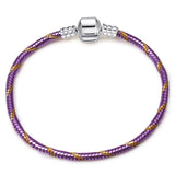 Sonykifa 2019 High Quality Rose Gold Color Snake Chain Charm Bracelet Fit Original Beads Fine Bracelet Jewelry Gift For Women