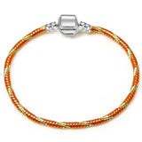 Sonykifa 2019 High Quality Rose Gold Color Snake Chain Charm Bracelet Fit Original Beads Fine Bracelet Jewelry Gift For Women