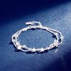 DAIWUJAN 925 Sterling Silver Bracelets Double Layered Stars Beads Chian Bracelets & Bangles For Women Girls Wedding Jewelry